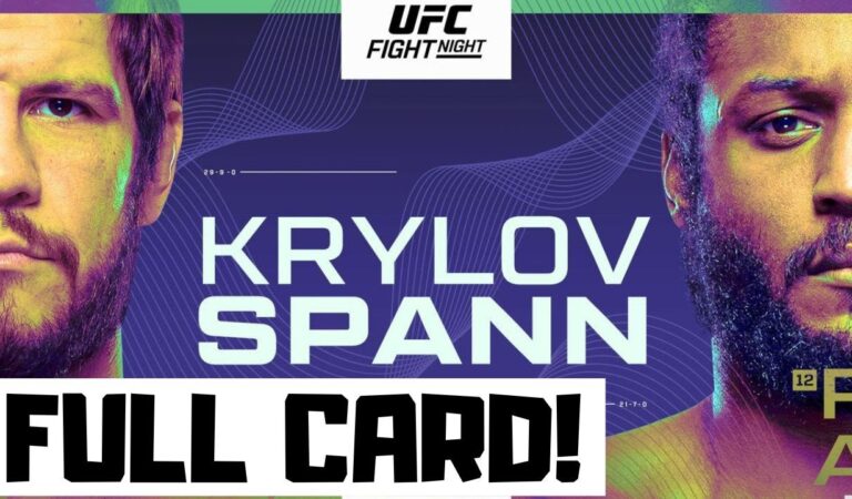 UFC Fight Night: Krylov vs. Spann Fight Card and Early Betting Leans