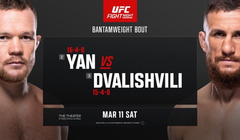 UFC Fight Night 221 Yan vs Dvalishvili Full Card and Early Betting Leans